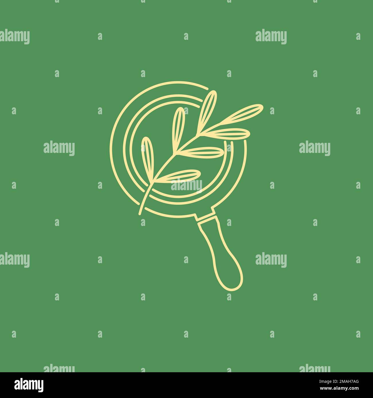 Blatt-Estragon Gewürzpfanne Grillspezialitäten köstliches Logo-Design Vorlage zur Illustration eines Vektorsymbols Stock Vektor