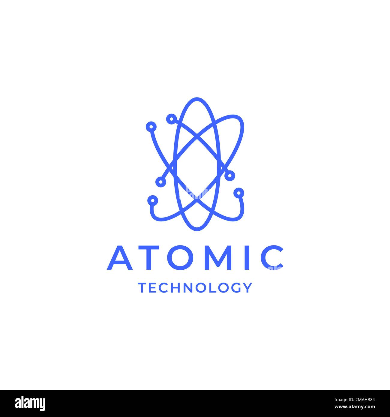Ovales Logo für Atomic Science Technology Design Vektorsymbol Illustrationsvorlage Stock Vektor