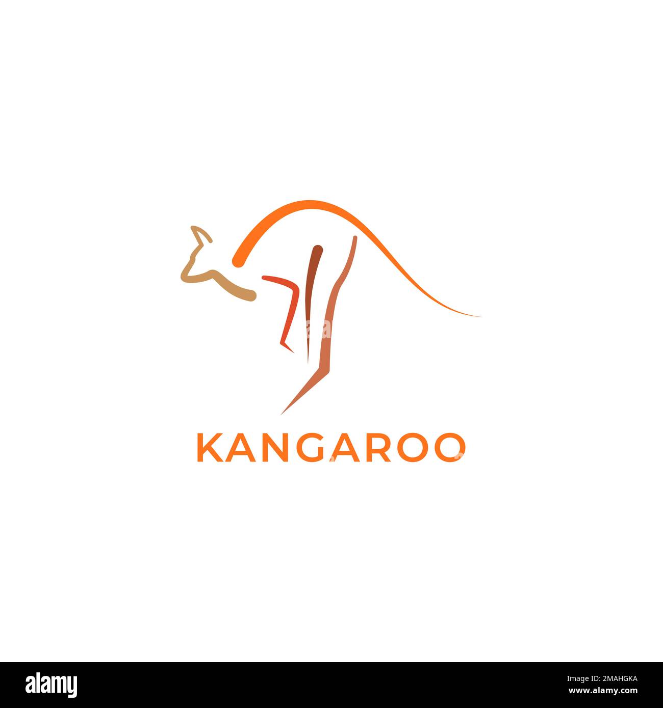 australisches endemisches Tier Känguru Sprung abstraktes Logo Design Vektorsymbol Illustration Vorlage Stock Vektor