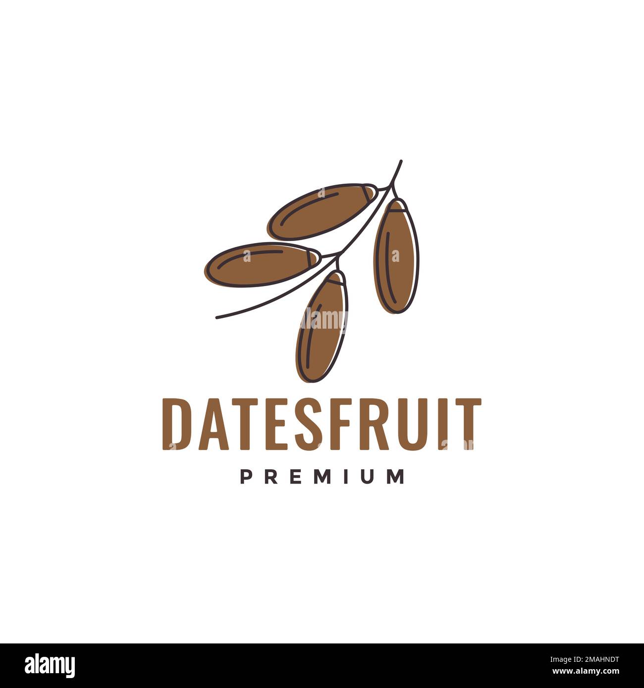 Dattel Obst frisch süß von Bäumen Logo-Design Vektorsymbol-Vorlage Stock Vektor