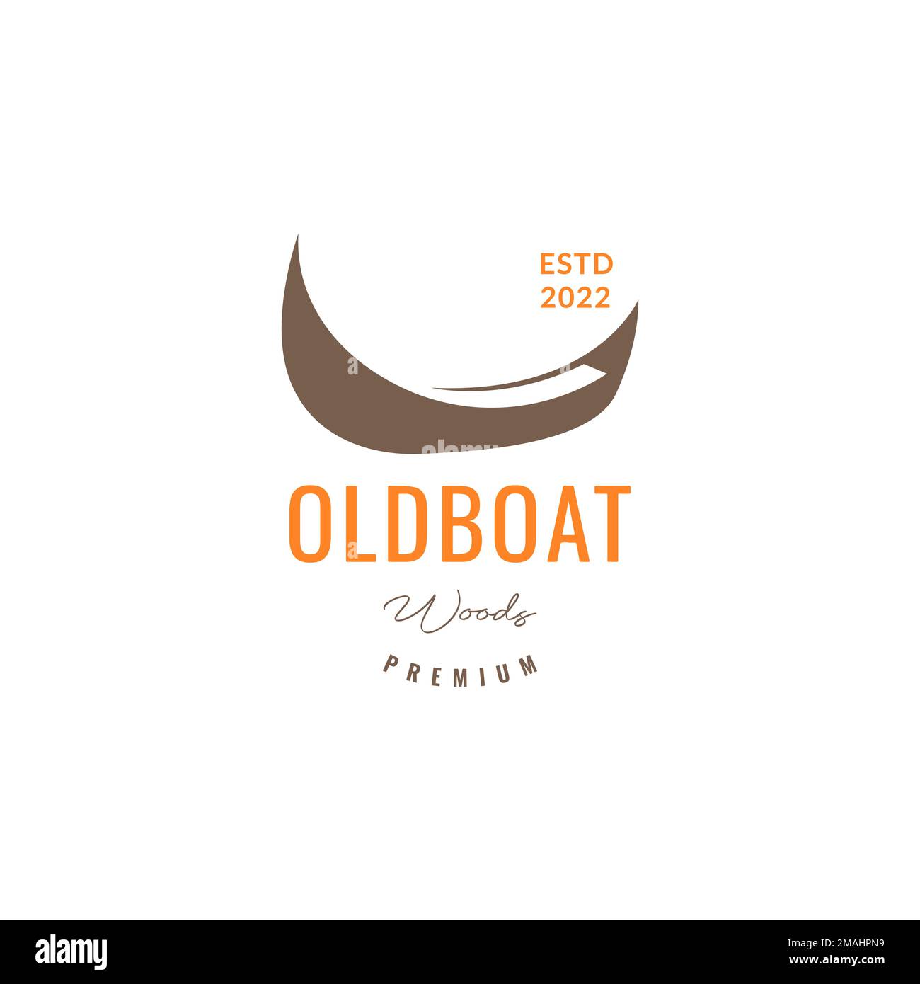 kobelboot Holz traditioneller Fisch Segeln Ozean Hipster Logo Design Vektor Symbol Illustration Vorlage Stock Vektor