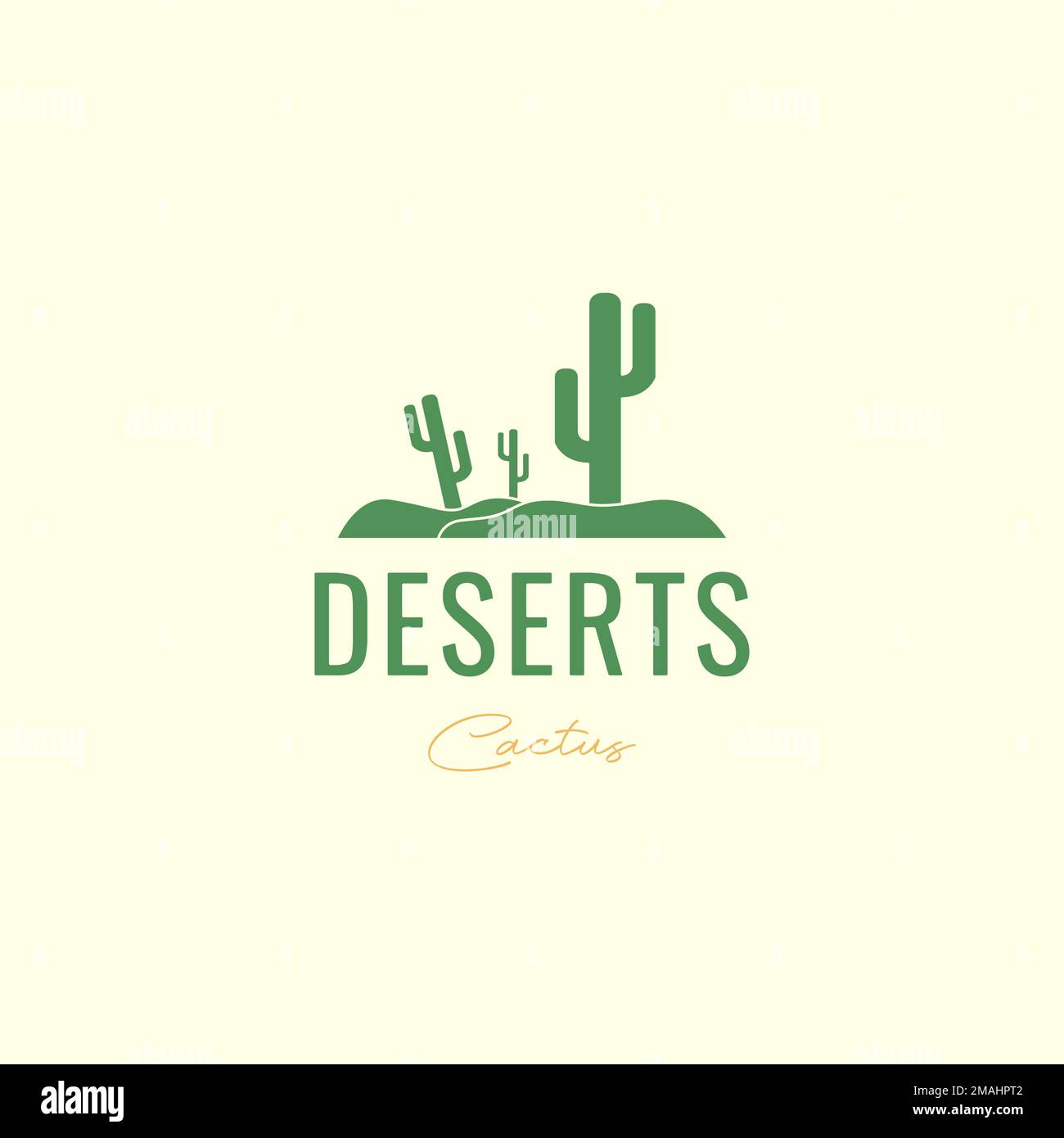 Pflanze Wüstenkaktus saguaro isoliertes Logo Design Vektor Symbol Illustration Vorlage Stock Vektor