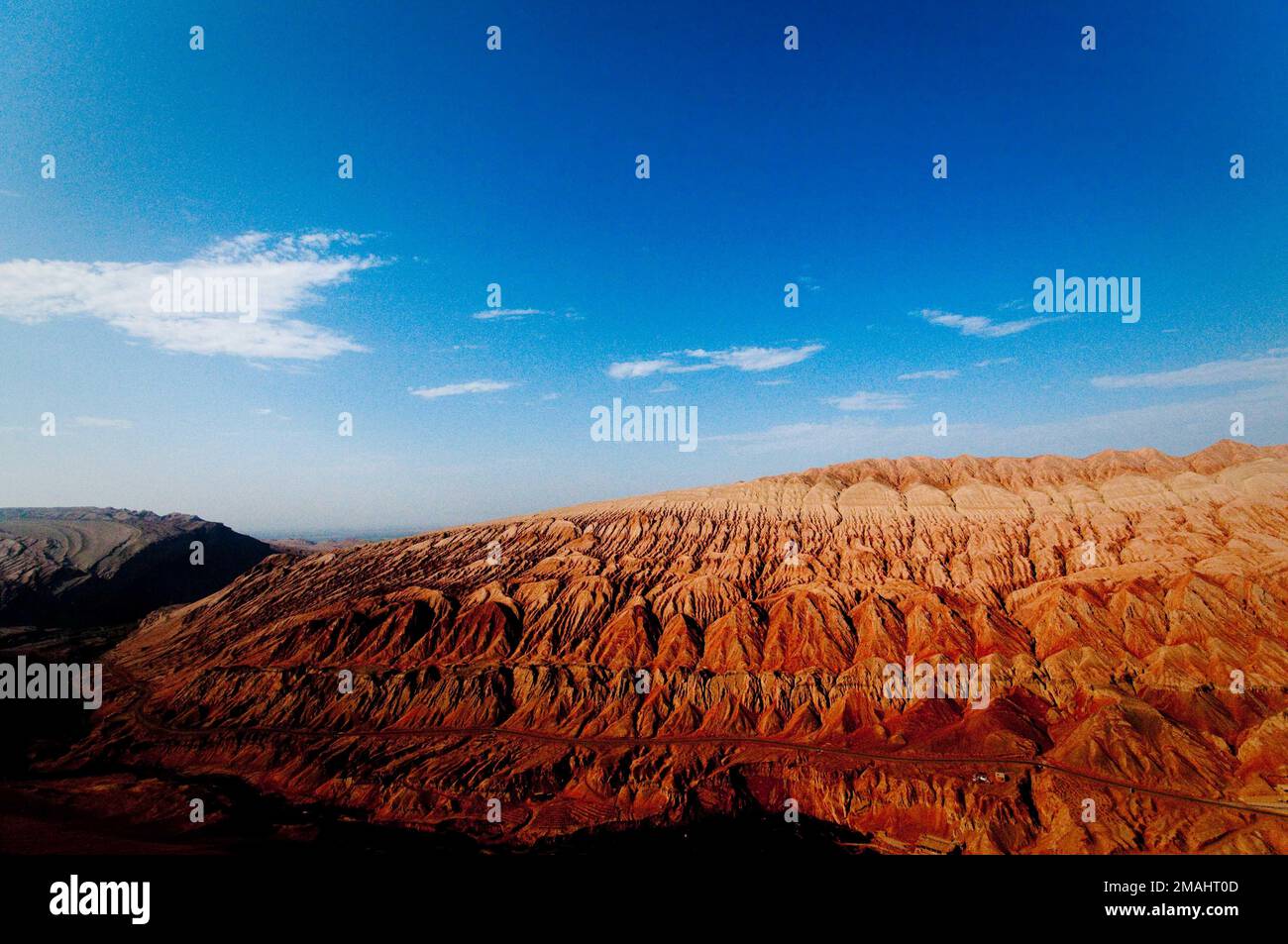 Flaming Mountains, Xinjiang, China, Dezember 2010 Stockfoto