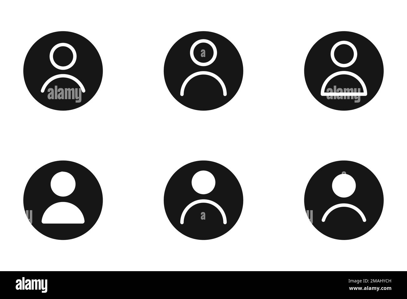 Benutzersymbolgruppe. Avatar-Profil, Social Media User Circle, isoliert auf weißem Hintergrund. Vektordarstellung Stock Vektor