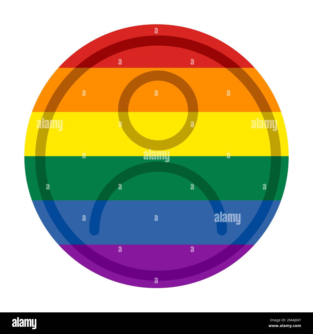 PRIDE Rainbow Flag Benutzersymbol. LGBTQ Avatar Profile, Social Media User Circle Shape Style. Vektordarstellung Stock Vektor