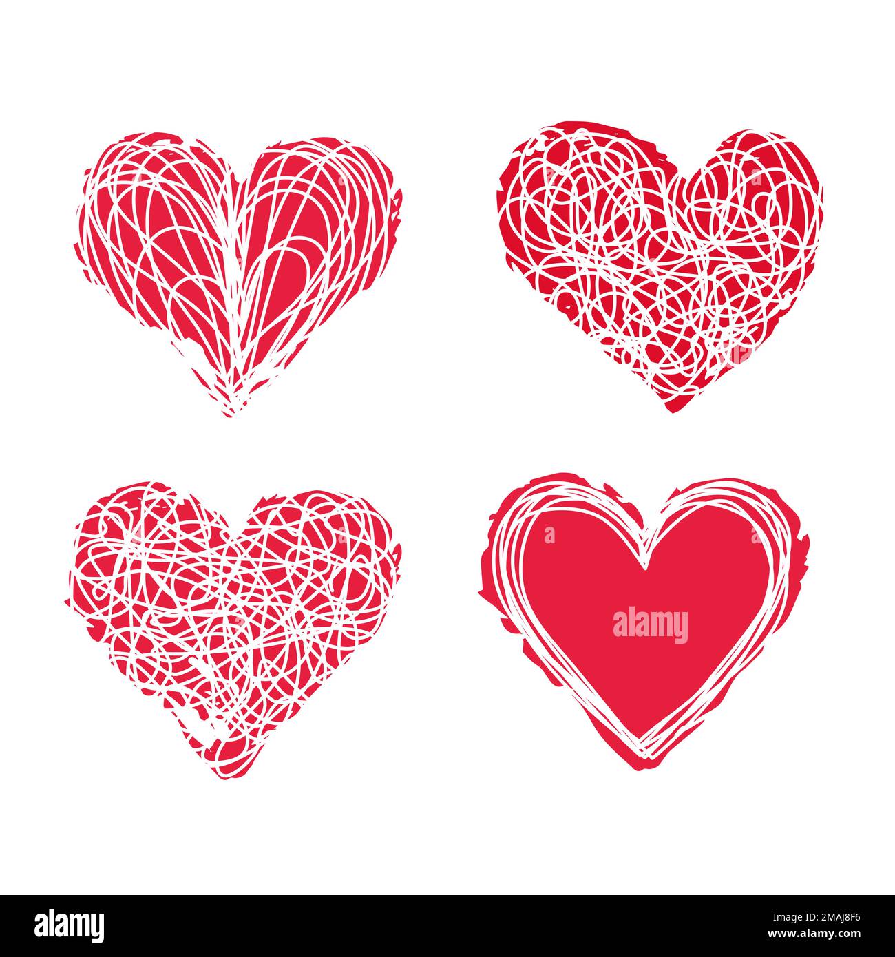 Verhedderte Kritzeleien und rosa Tinte Stock Vektor