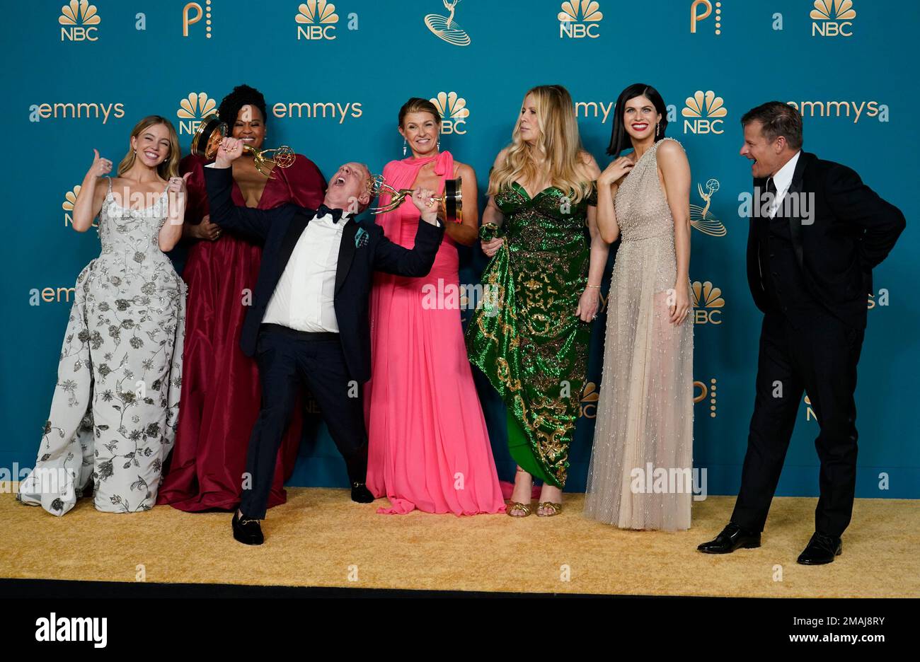 Mike White, third left, winner of the Emmys for outstanding directing ...