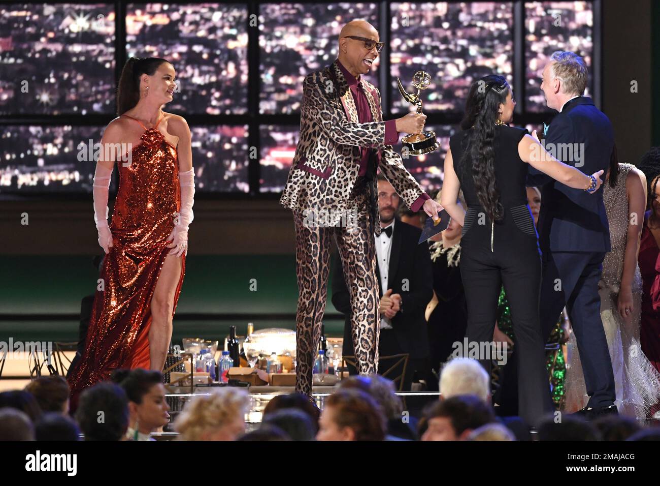 The team from "The White Lotus" accepts the Emmy for outstanding