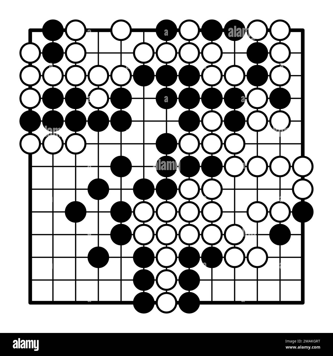 Gliederung der Spielposition in GO Stock Vektor