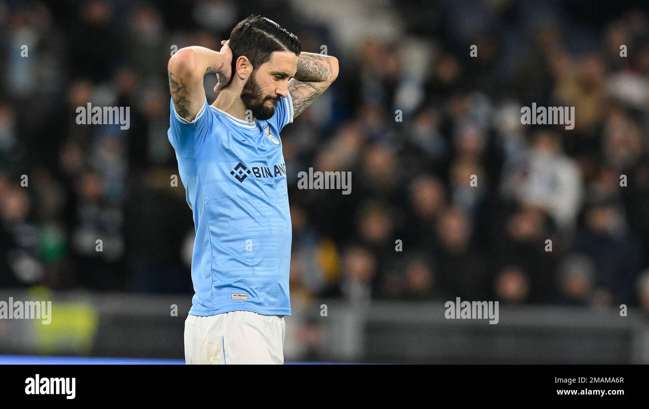 Luis Alberto von SS Lazio während des Spiels der Coppa Italia League 2022 2023, Olimpico Stadium, Lazio gegen Bologna 19. Januar 2023 (Foto: AllShotLive/Sipa USA) Guthaben: SIPA USA/Alamy Live News Stockfoto