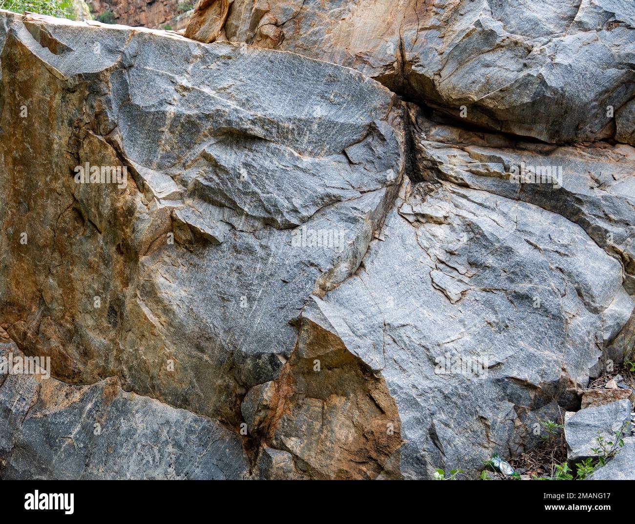 Gut erhaltene Kreuzbetten im präkambrischen Sandstein. Nordkap, Südafrika. Stockfoto