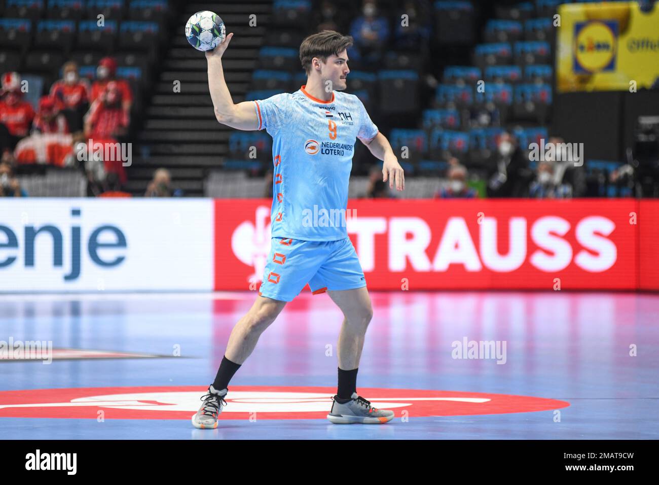 Florent Bourget (Niederlande). EHF Euro 2022. Hauptrunde Stockfoto