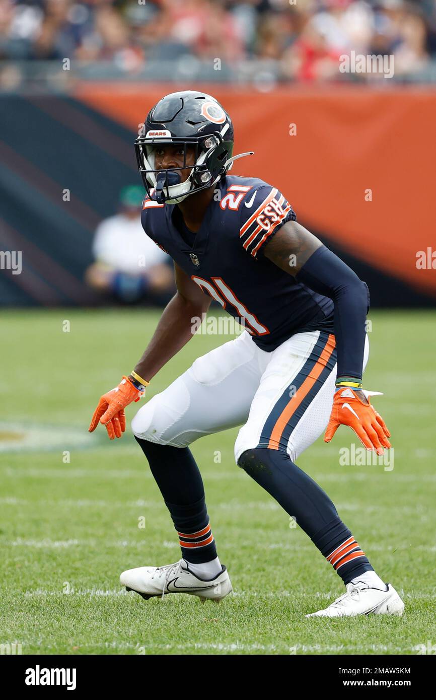 Chicago Bears safety A.J. Thomas (21) runs after the ball during an NFL  preseason football game against the Cleveland Browns, Saturday Aug. 27, 2022,  in Cleveland. (AP Photo/Kirk Irwin Stock Photo - Alamy