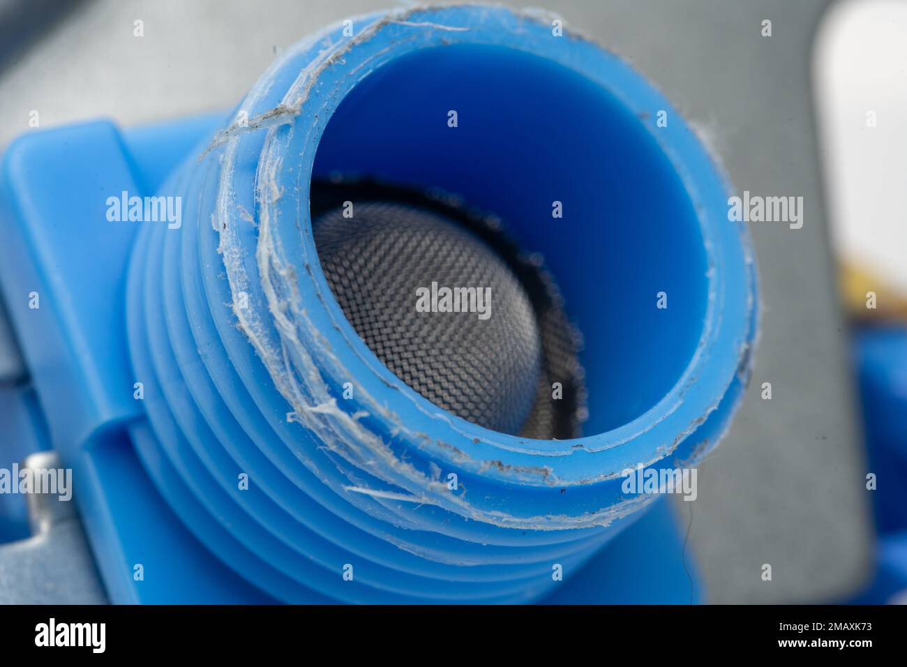 Füllventil mit Kreuzgewinde für Geschirrspüler Stockfoto