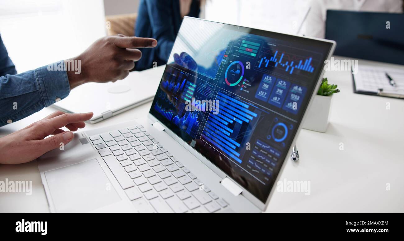 KPI-Finanz-Dashboard-Analyse nach diversen Teams Stockfoto