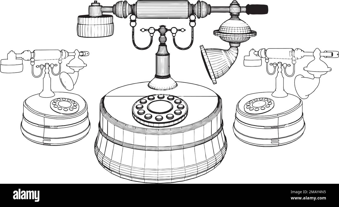 Der Alte Telefonvektor Stock Vektor