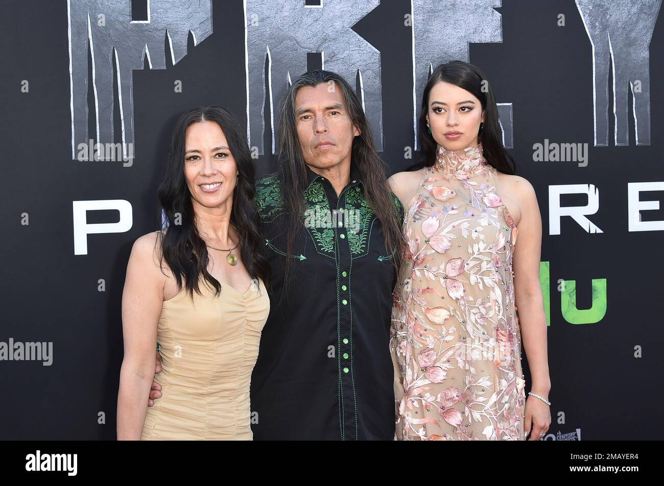 Angelique Midthunder, from left, David Midthunder and Amber Midthunde