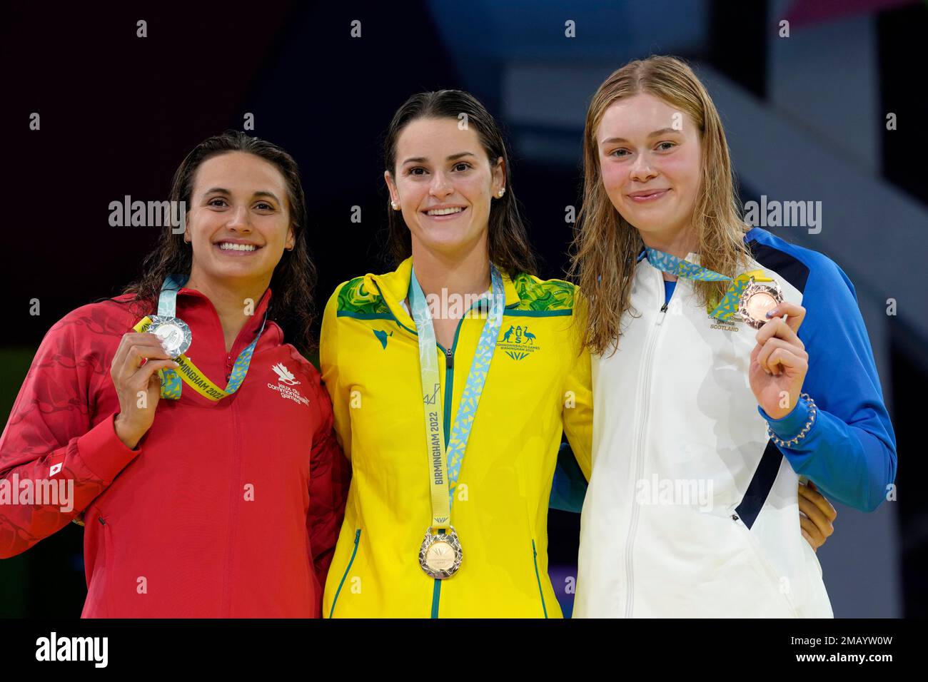 Silver Medalist Kylie Masse Of Canada Gold Medalist Kaylee McKeown Of Silver Medalist Kylie Masse Of Canada Gold Medalist Kaylee McKeown Of
