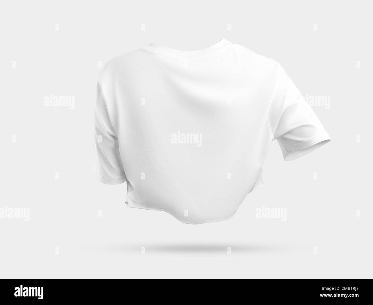 Weißes T-Shirt-Modell mit Falten, Rückansicht mit 3D-Rendering, trendiges  Oberteil für Frauen, isoliert auf Hintergrund. Leere Kleiderschablone,  leger Stockfotografie - Alamy