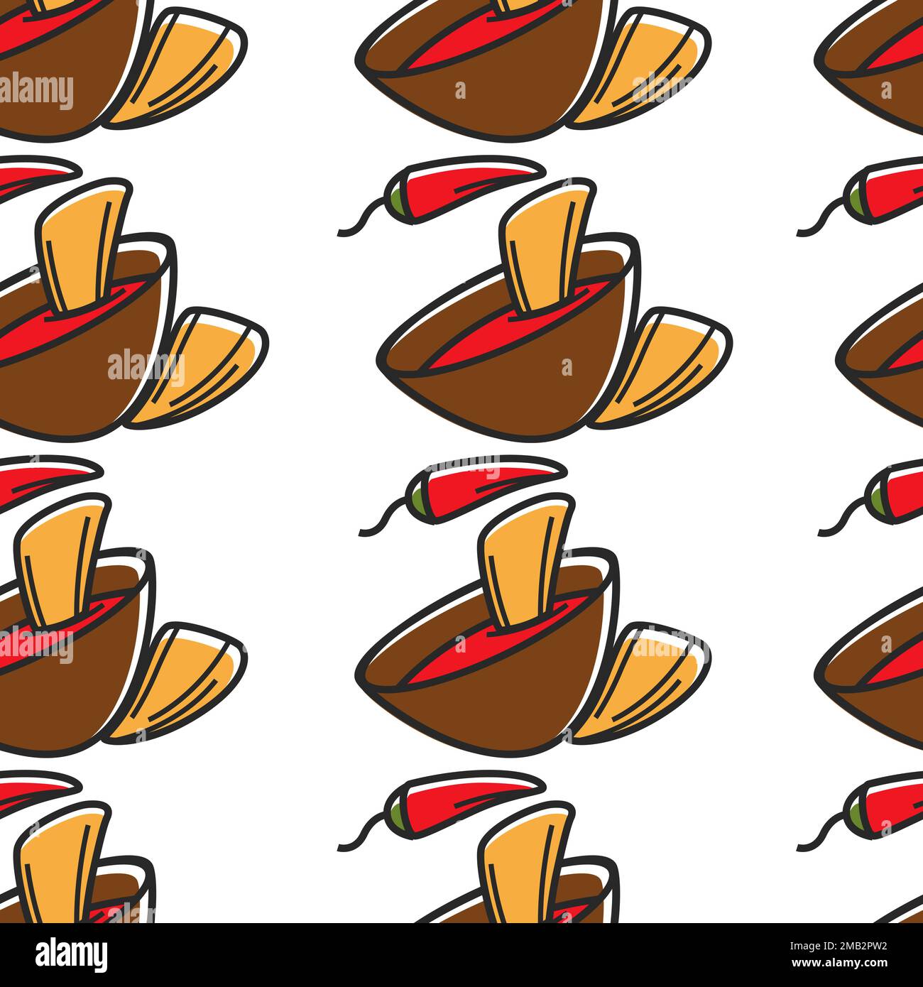 Nachos traditionelle mexikanische Gerichte, scharfe Chilisauce und knusprige Pommes Stock Vektor