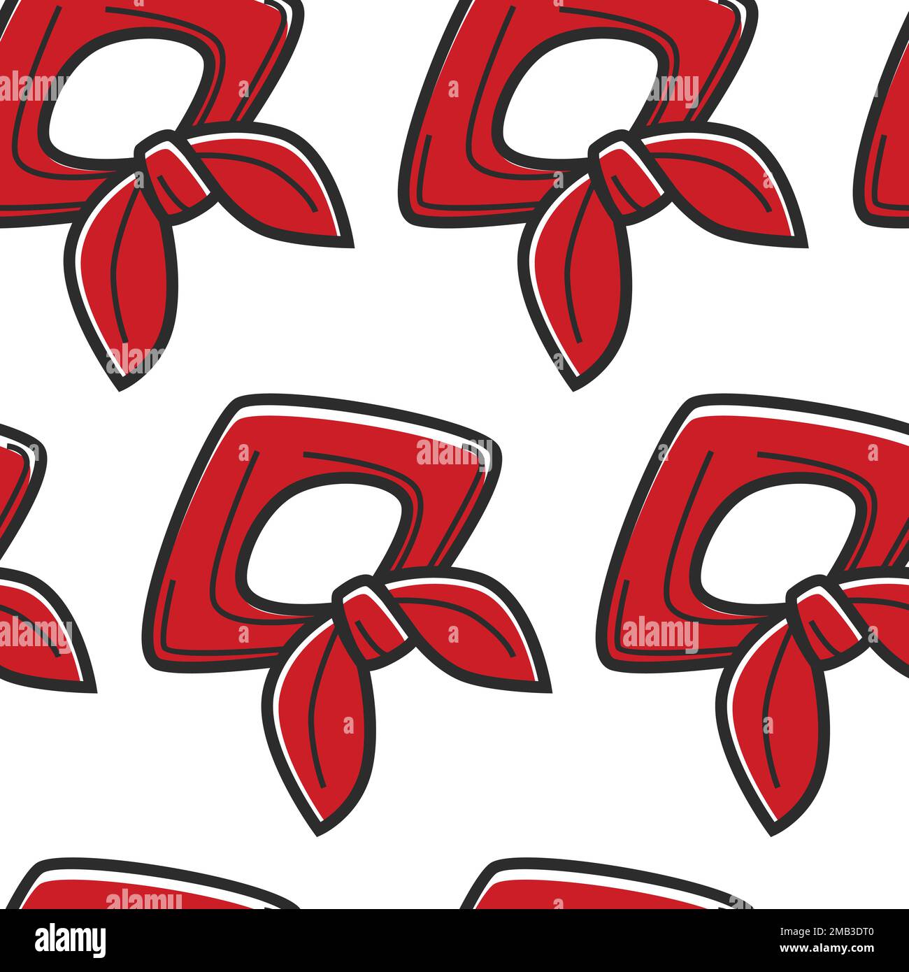 Das nordkoreanische Symbol Pionier-Halstuch mit nahtlosem Muster Stock Vektor