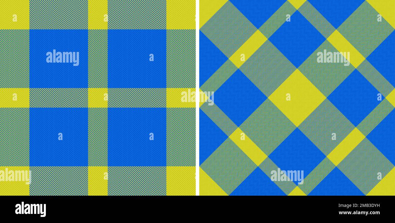 Textilgewebe. Vektorprüfung nahtlos. Karierter Hintergrund im Set. Stock Vektor