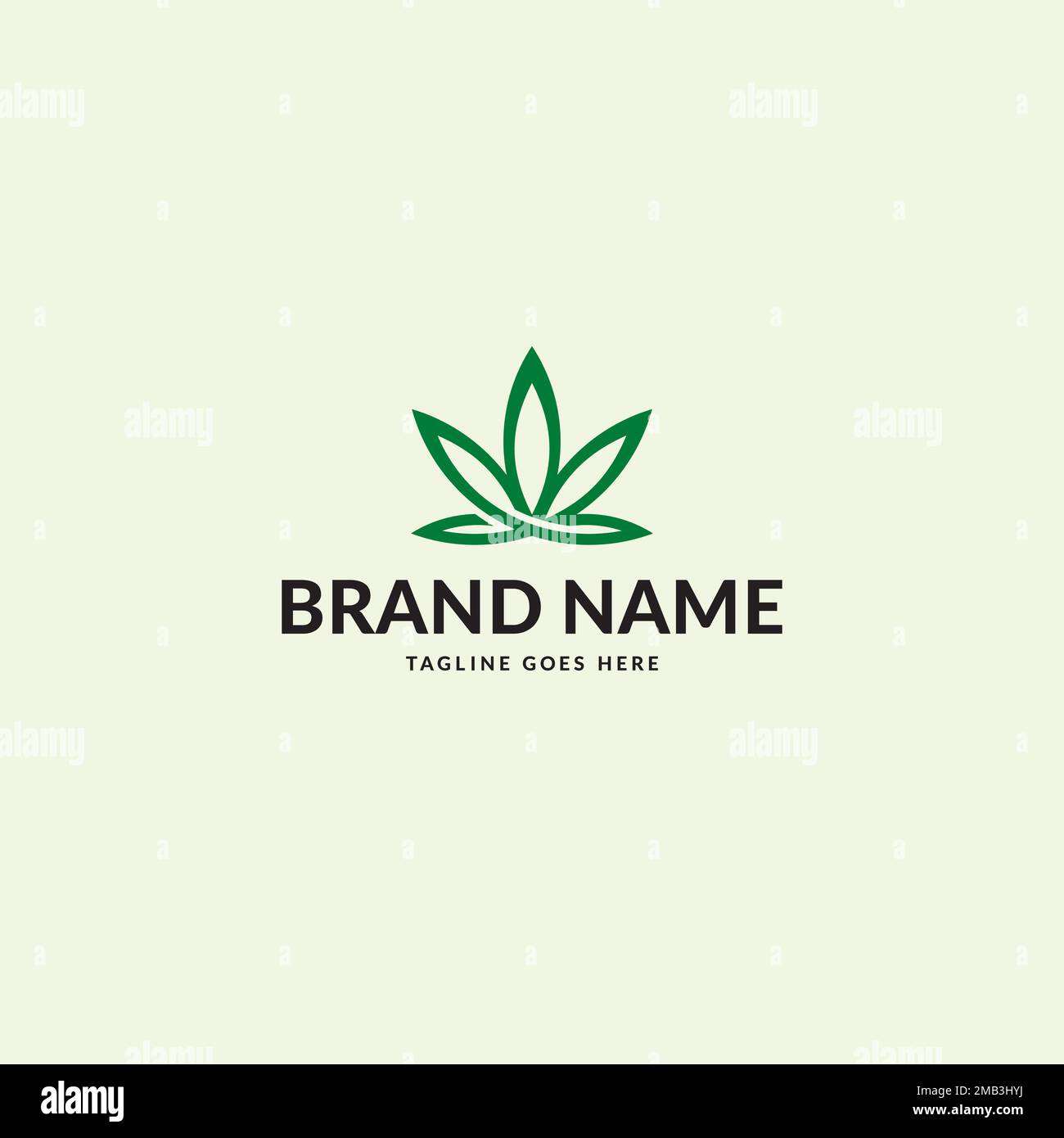 Cannabis-Blatt-Logo oder Icon-Design Stock Vektor