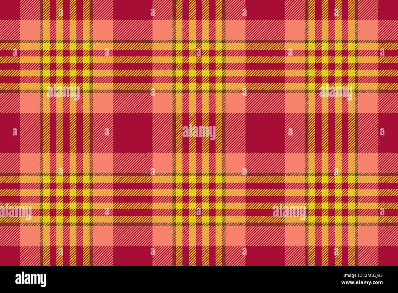 Karierter Vektorstoff. Nahtloses Textilmuster. Hintergrundprüfung der Textur Tartan in Rot und Gelb. Stock Vektor