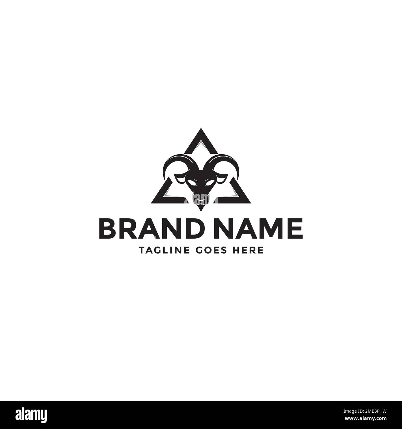 Ziege- und Dreieck-Logo oder Icon-Design Stock Vektor