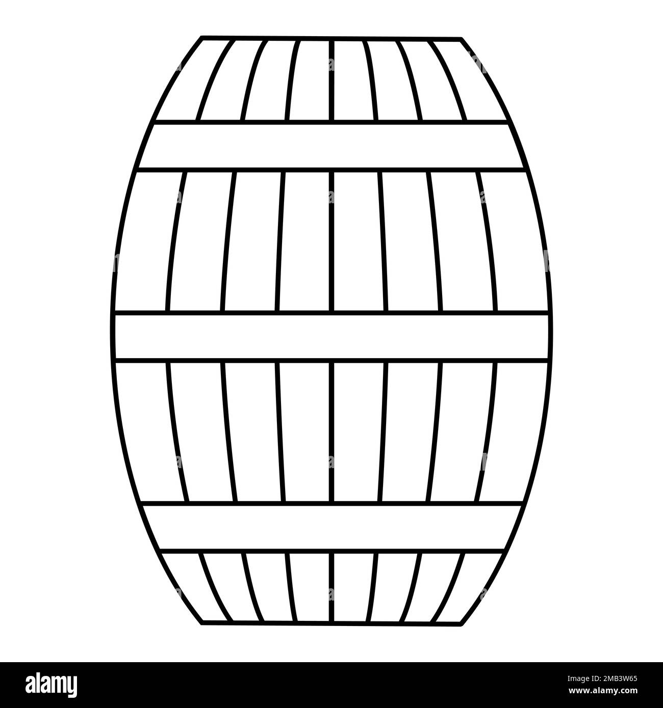 Icon Barrel Whisky, Leine Barrel Holz, einfacher Fass Holzwein Stock Vektor