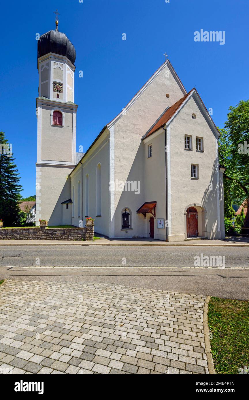 Kirche St. Stephen, Rettenberg, Allgaeu, Bayern, Deutschland Stockfoto