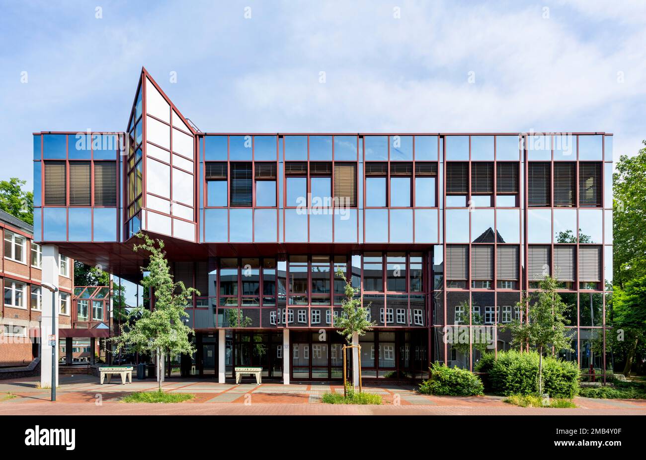 Medienbibliothek, Evangelisch Stiftisches Gymnasium, Guetersloh, Ostwestfalen, Nordrhein-Westfalen, Deutschland Stockfoto