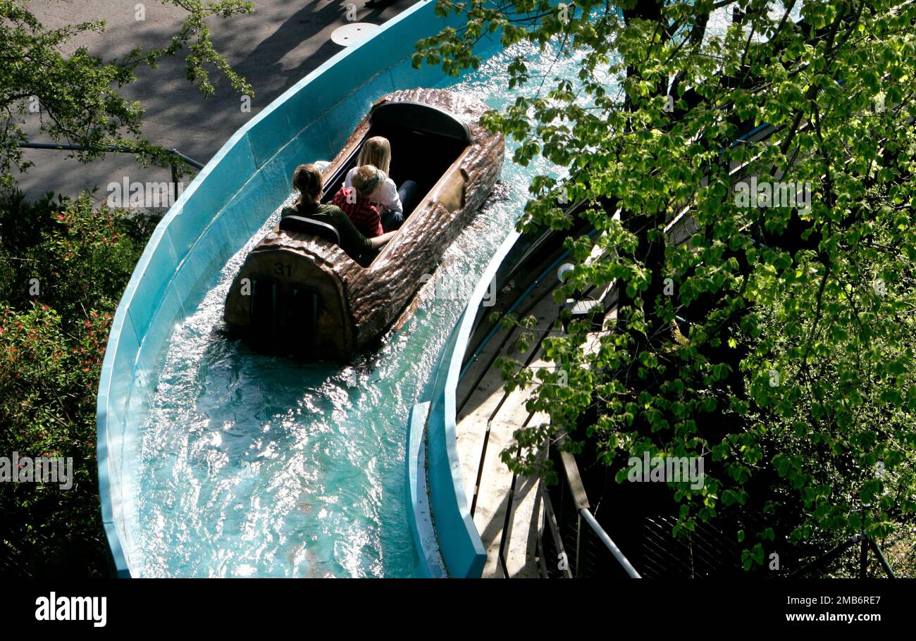 Vergnügungspark Liseberg, Göteborg, Schweden. Im Bild: Flumride. Stockfoto