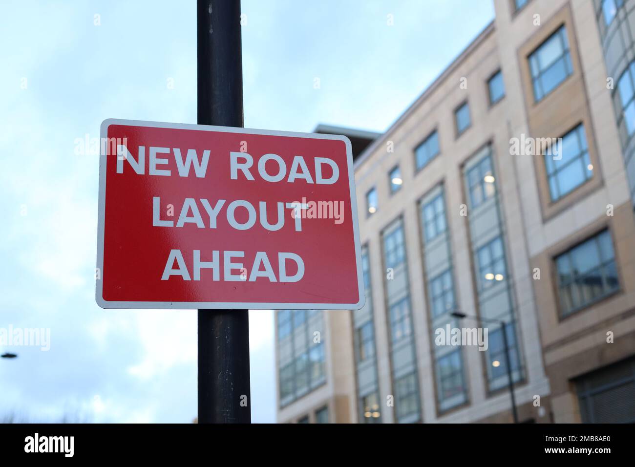 Schild New Road voraus in London Stockfoto