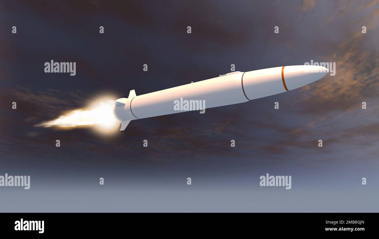Hypersonic-Rakete am Himmel Stockfoto