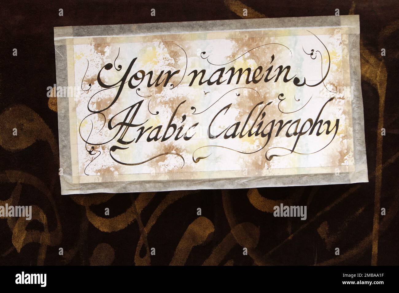 "Votre nom en calligraphie arabe". Marrakesch. Maroc. Ihr Name in