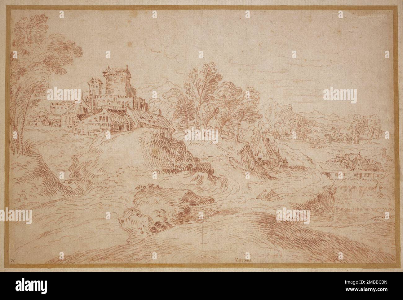 Landschaft mit Schloss, 1716/18. Stockfoto