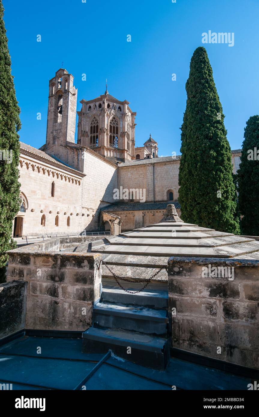 Königliche Abtei Santa Maria de Poblet. Tarragona, Katalonien, Spanien Stockfoto