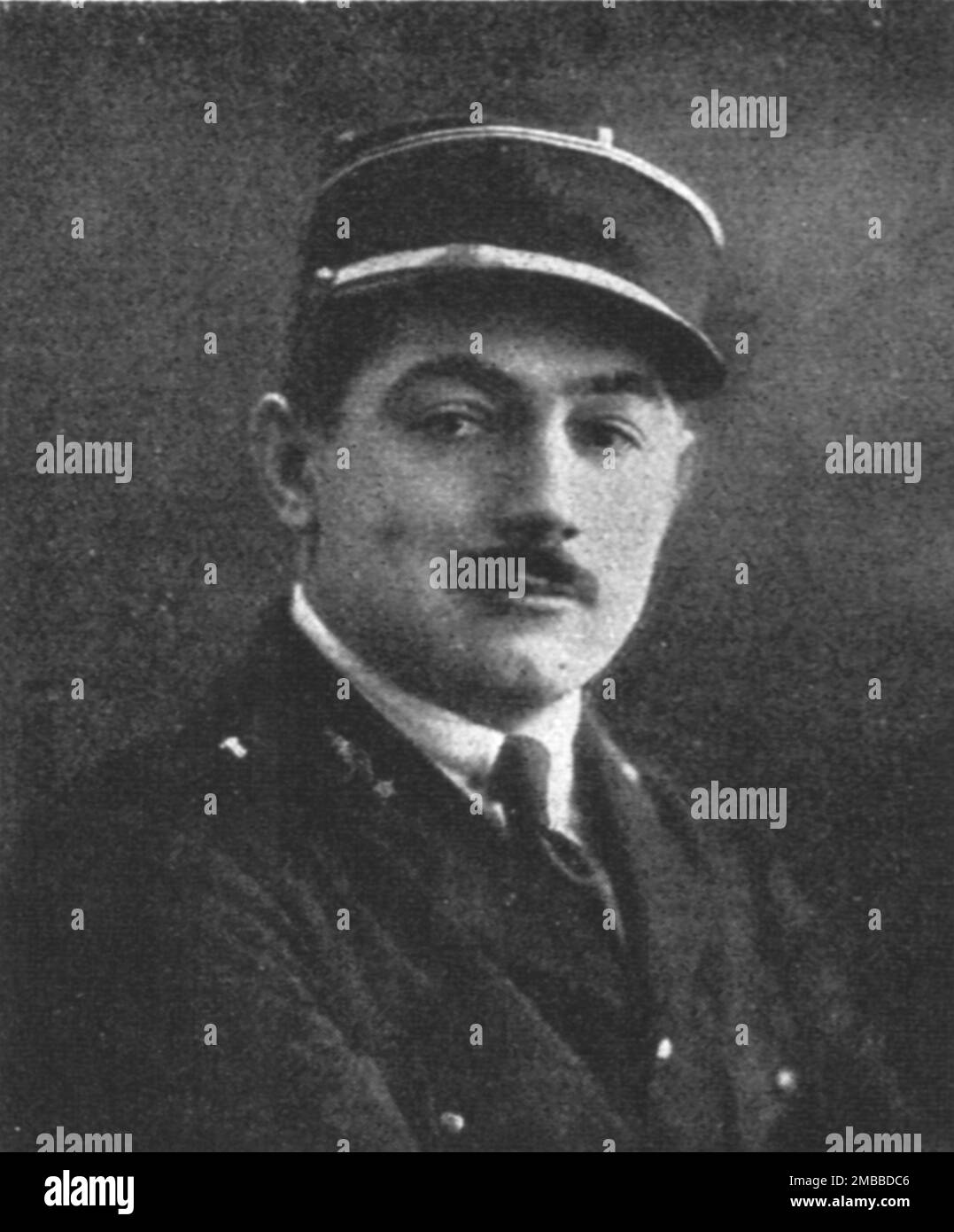 "Mort de laviateur Boillot; Le Lieutenant Georges Boillot", 1916. Aus der „Collection de la Guerre IV L'Illustration Tome CXLVII. La Guerre Janvier, Fevrier, Mars, Avril, Mai, Juin 1916". Stockfoto