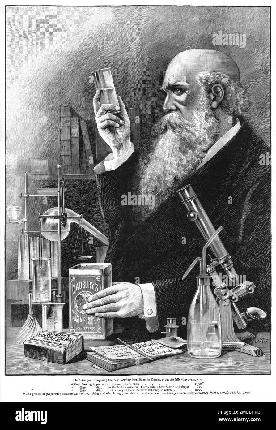 'Cadbury's Cocoa', 1890. Aus „The Graphic. An Illustrated Weekly Newspaper“, Band 42. Juli bis Dezember 1890. Stockfoto