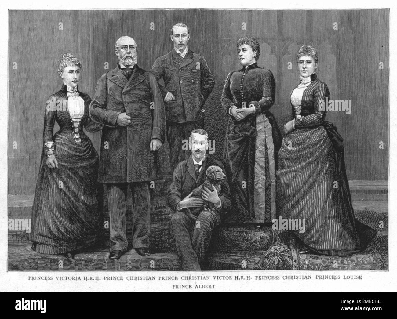 'Die Silberhochzeit von TRH Prince und Prinzessin Christian von Schleswig-Holstein, Familienbild, 1891', 1891. Aus „The Graphic. An Illustrated Weekly Newspaper“, Band 44. Juli bis Dezember 1891. Stockfoto