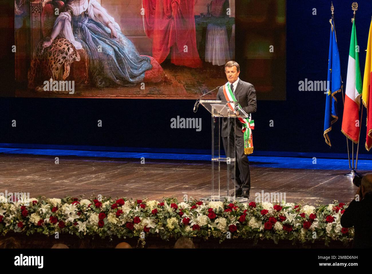 Teatro Donizetti, Bergamo, Italien, 20. Januar 2023, Giorgio Gori, Major von Bergamo während der italienischen Kulturhauptstadt Bergamo Brescia 2023 - Institutionelle Eröffnung - Nachrichtenkredit: Live Media Publishing Group/Alamy Live News Stockfoto