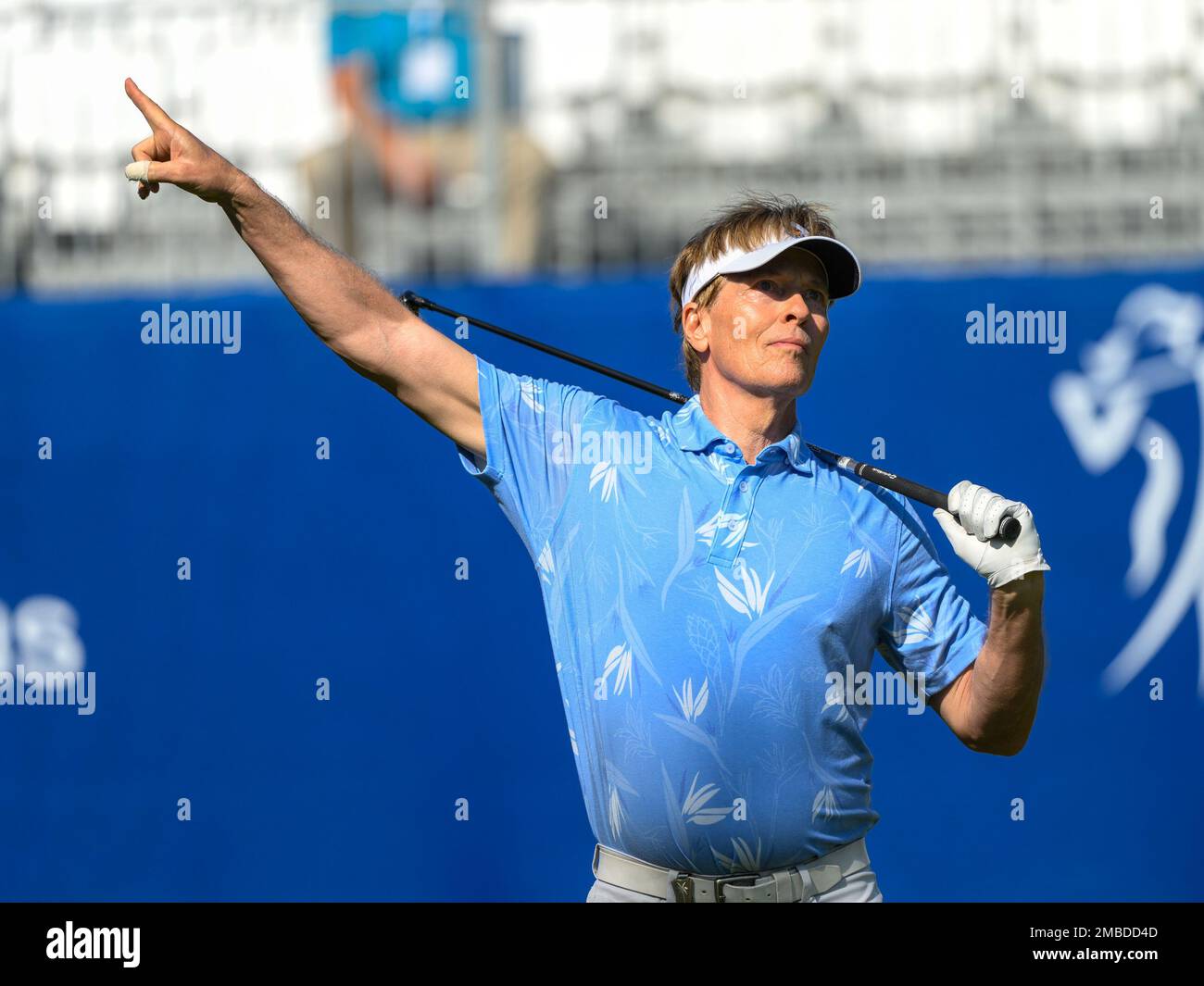 Orlando, Florida, USA. 20. Januar 2023. Schauspieler Jack Wagner auf dem 10. Abschlag während der 2. Runde des Hilton Grand Vacations Tournament of Champions im Lake Nona Golf & Country Club in Orlando, FL. Romeo T Guzman/CSM/Alamy Live News Stockfoto