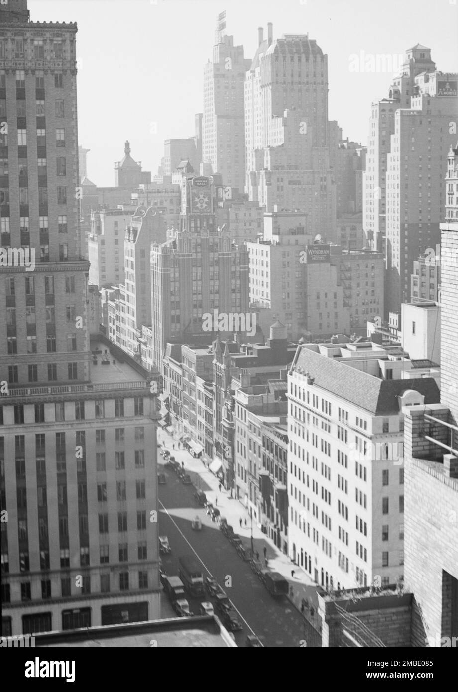 Blick auf New York City, zwischen 1931 Uhr und 1938 Uhr. Stockfoto