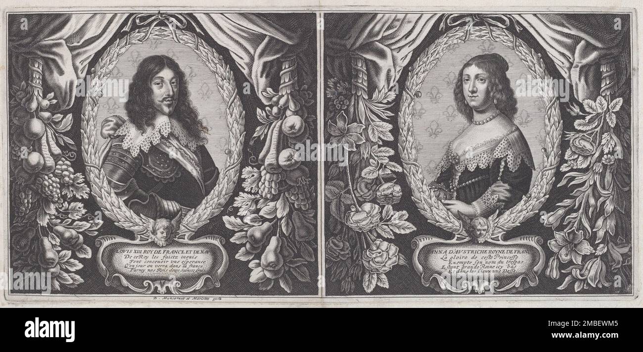 Louis XIII. Und Anna d'Austriche, 1643. Stockfoto