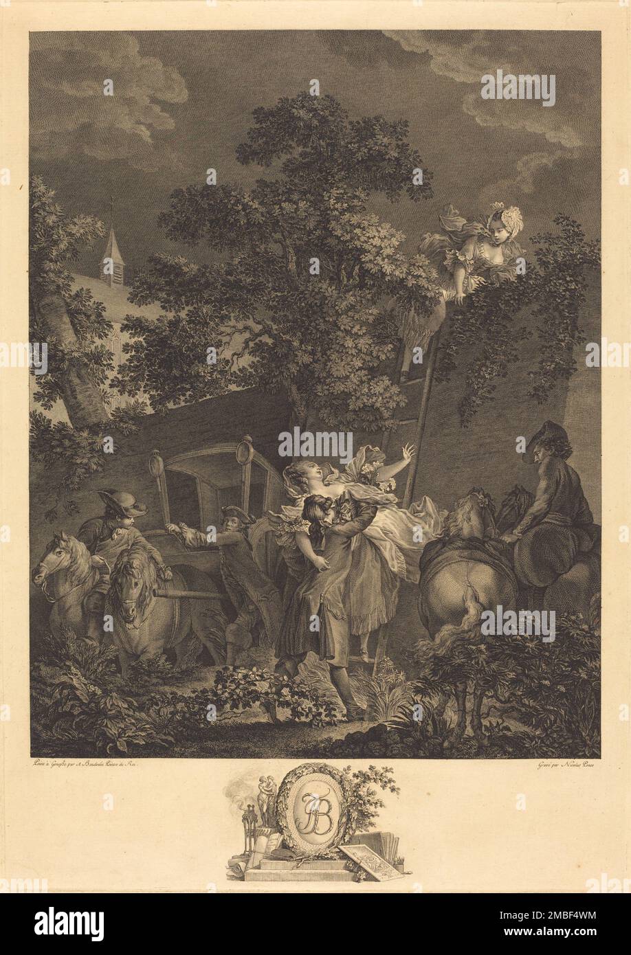 L'enlevement nocturne, 1780. Nachtflucht. Stockfoto