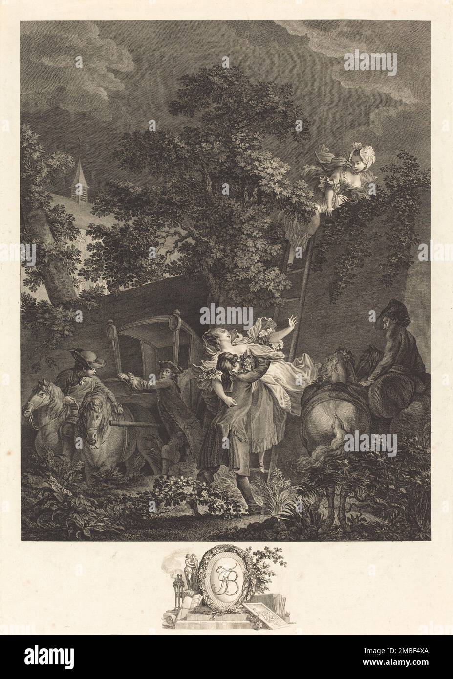 L'enlevement nocturne, 1780. Nachtflucht. Stockfoto