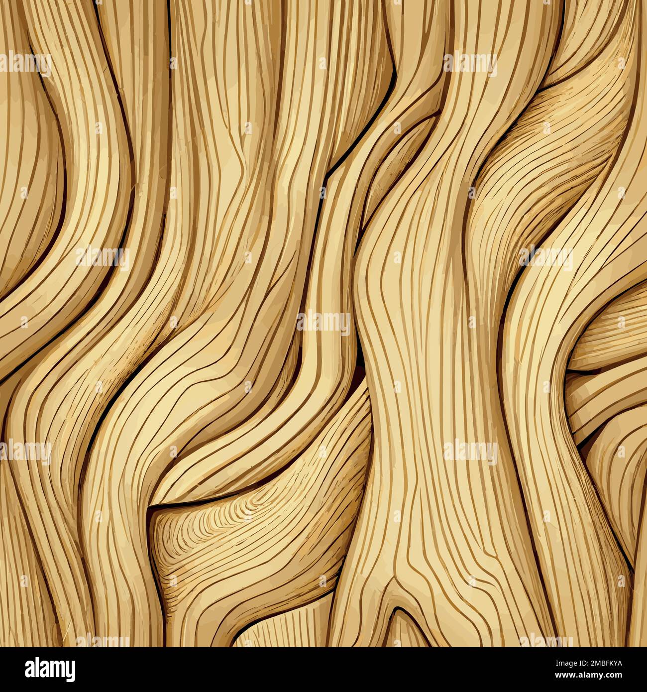 Strukturierter, heller Korbholzhintergrund mit Knoten – Vektordarstellung Stock Vektor