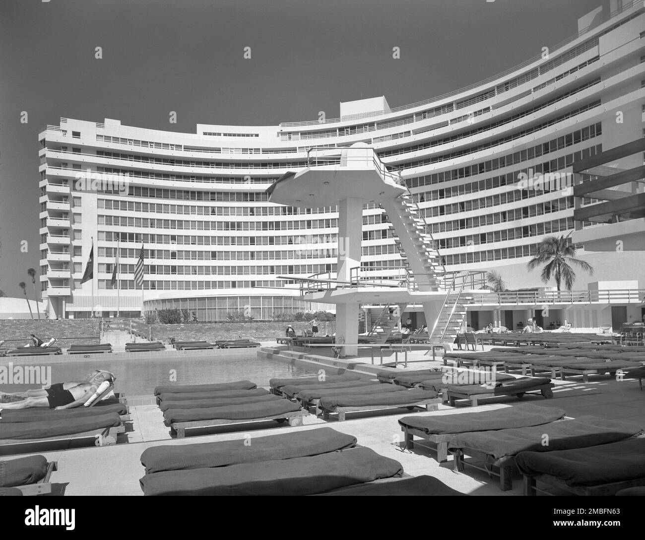 Fontainebleau Hotel, Miami Beach, Florida, USA, Gottscho-Schleisner Collection, 1955 Stockfoto