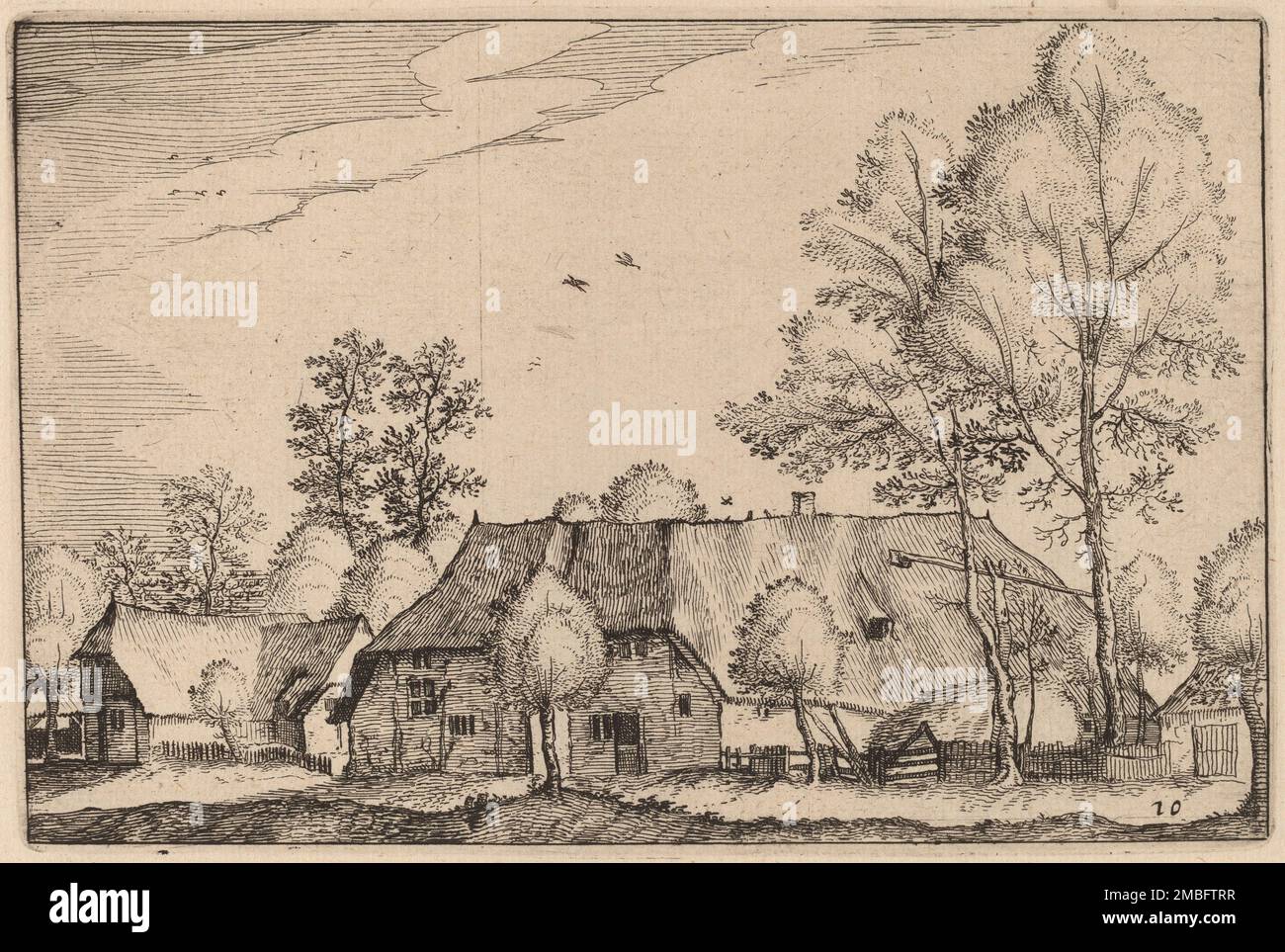 Large Farm, veröffentlicht 1612. Stockfoto